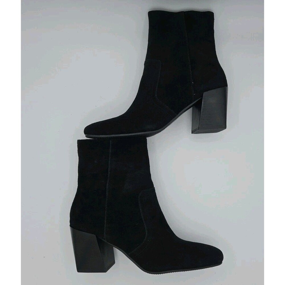 Blondo Sadie Waterproof Bootie Woman Black Suede Ankle Block Heel Boots Size 9 - Picture 5 of 10